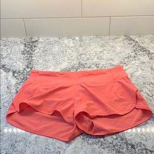 Lululemon Womens Blush Pink Running Shorts Size 6